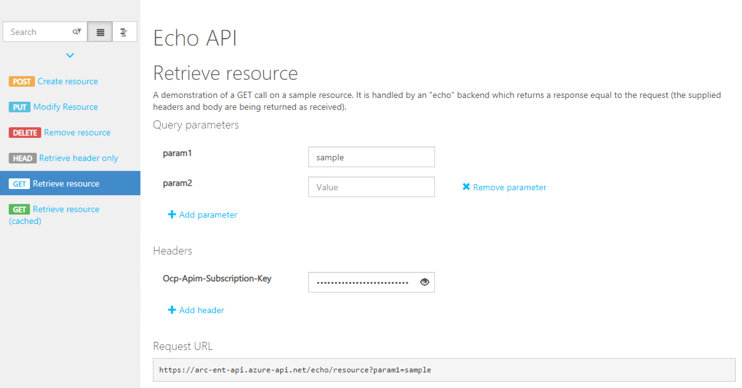 Retrieve Resource API CAll